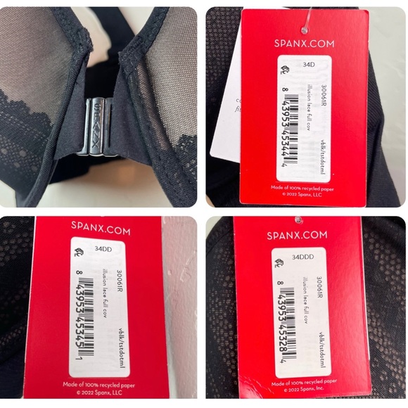 Spanx Bra-llelujah Illusion-Lace Full Coverage Front Clasp Closure Bra New Black - Picture 14 of 16